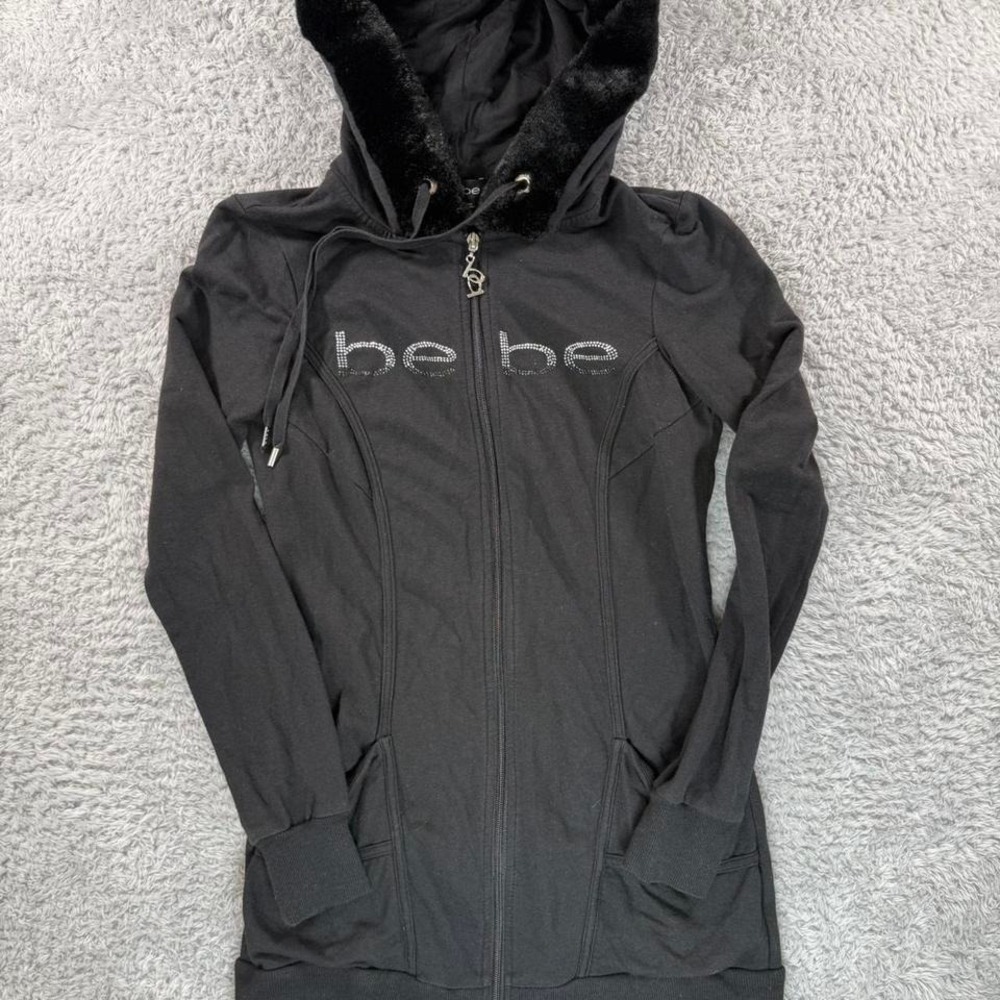 Bebe‎ black zip up hoodie